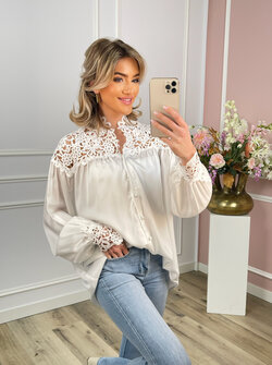 Astrid lace blouse white