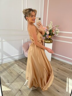 Yasmin silky dress gold