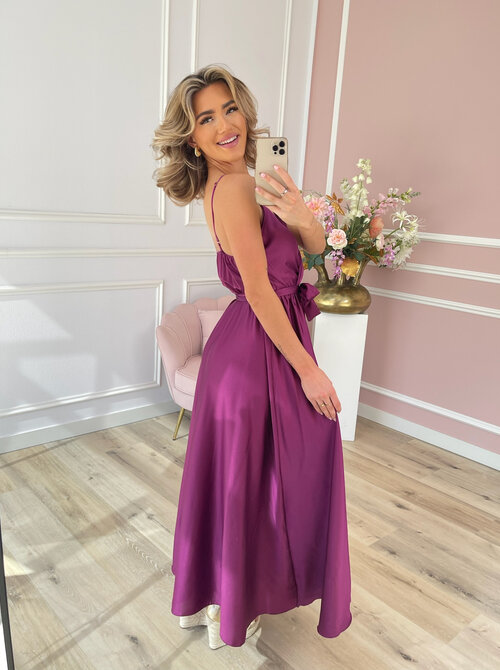 Yasmin silky dress purple