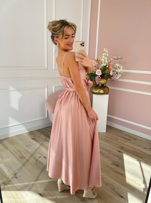 Yasmin silky dress blush