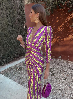 Mina V dress purple