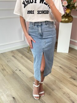 Jill long denim skirt