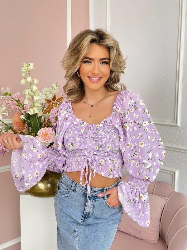 Hailey flower top purple