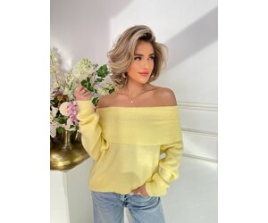 Yellow off shoulder sweater deals