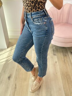 Straight cropped jeans blue