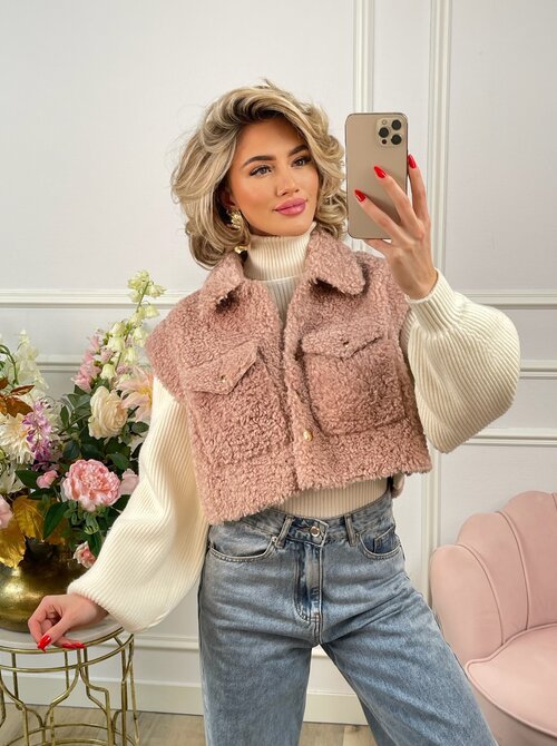 Charlie furry jacket pink