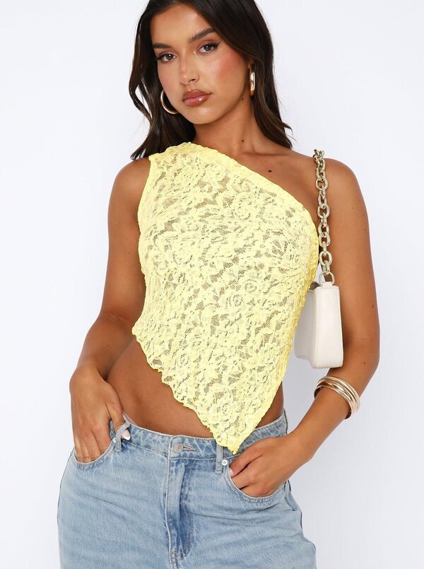 Yellow lace top
