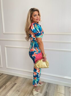 One shoulder printed dress green One shoulder printed dress green