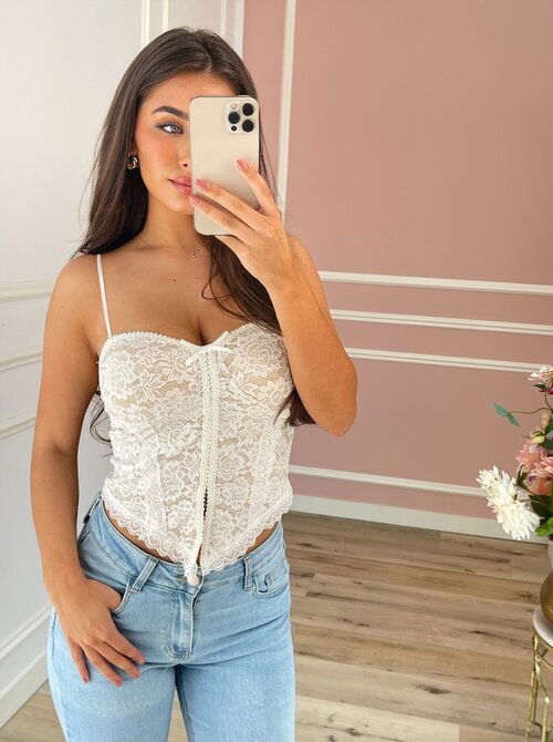 Noelle lace top white