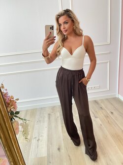 Cesily satin pants brown
