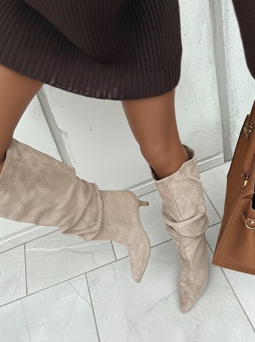 Suedine boots beige lola