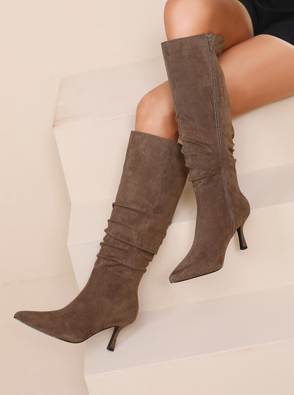 suedine boots taupe lola
