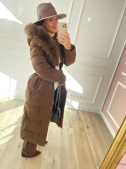 Sarah coat long brown