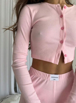Sugar pink longsleeve button set Sugar pink longsleeve button set
