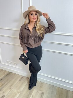 Fringe blouse brown Jeely