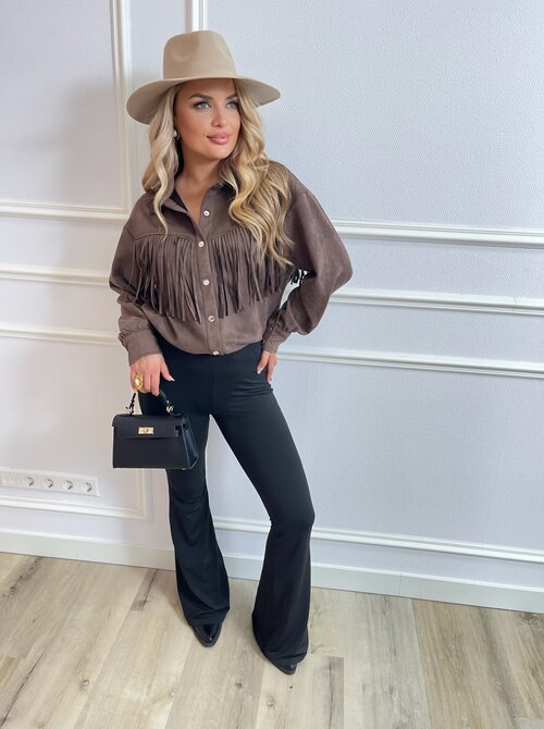 Fringe blouse brown Jeely