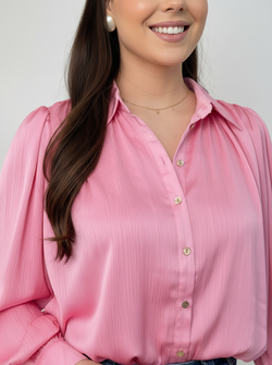 Roos Blouse pink satin