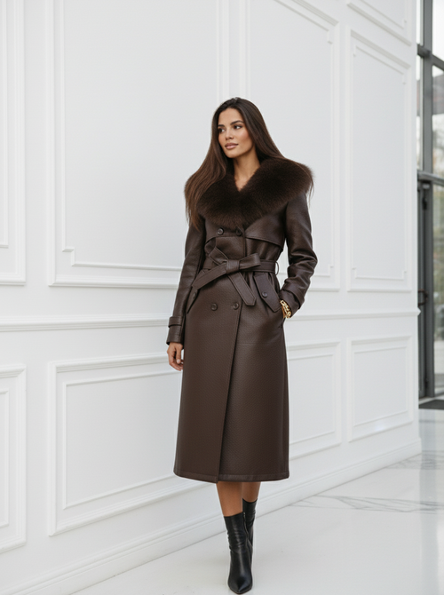 LOPEZ COAT BROWN FAUX FUR LOPEZ COAT BROWN FAUX FUR