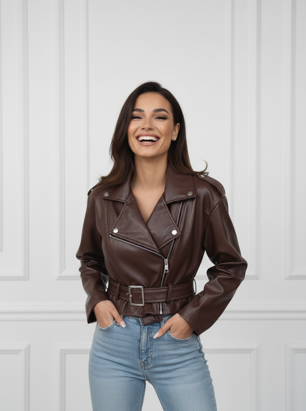 Leather jacket brown