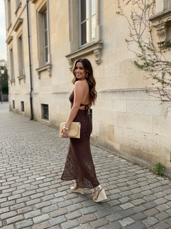 Joy lace dress brown Joy lace dress brown