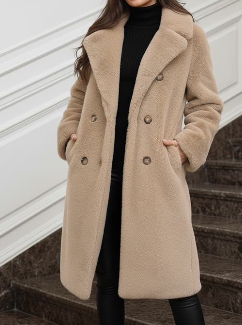 Yara faux fur jacket beige