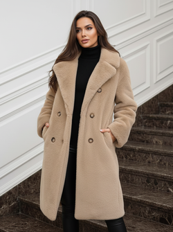 Yara faux fur jacket beige