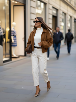 Suede jacket camel