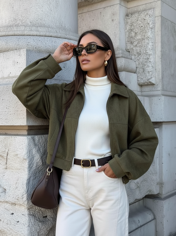 Suede jacket army
