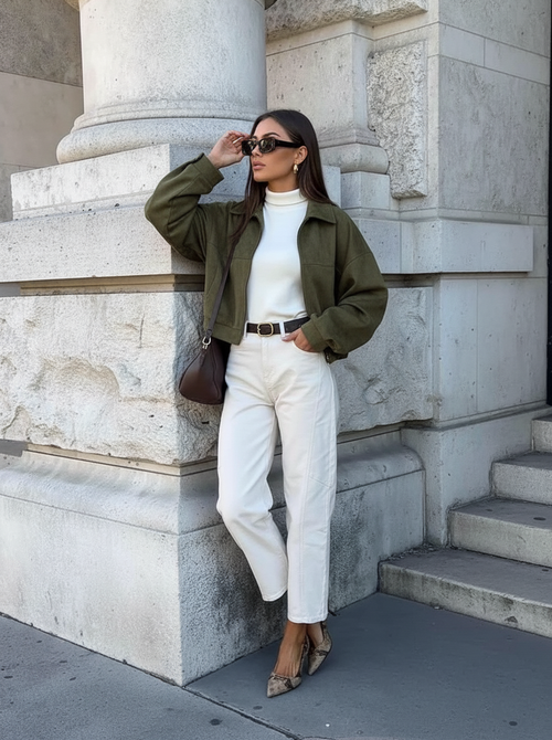 Suede jacket army