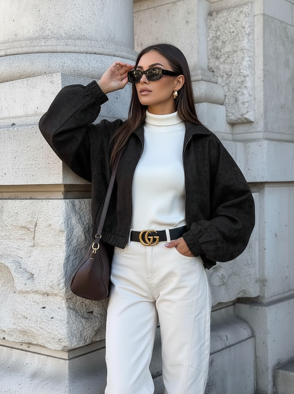 Suede jacket black