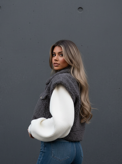 Charlie furry jacket grey