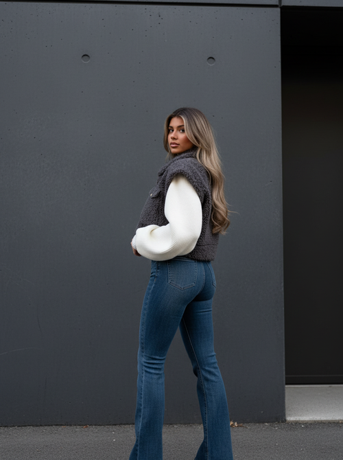 Charlie furry jacket grey