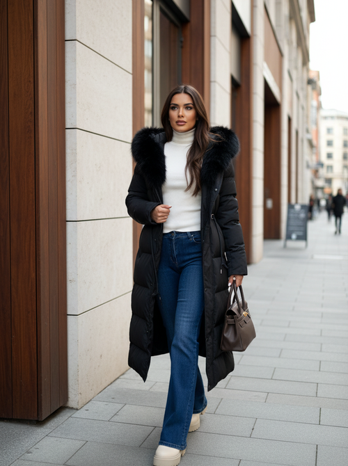 Sarah coat long black