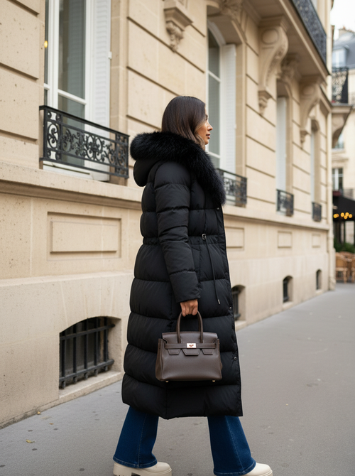 Sarah coat long black