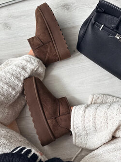 Platform boots brown real leather Platform boots brown real leather