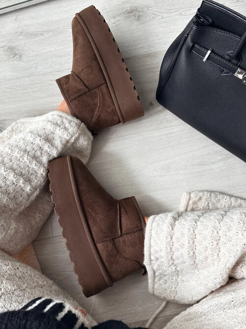 Platform boots brown real leather Platform boots brown real leather