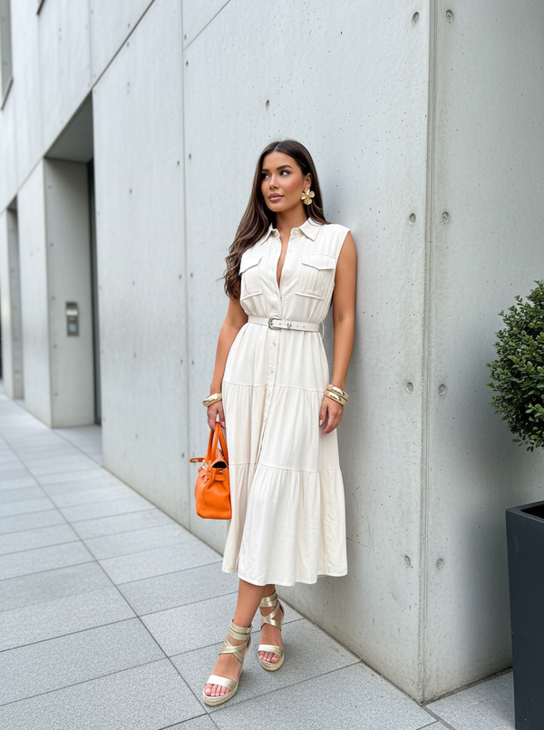 Morgan dress beige