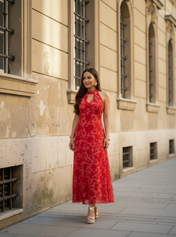 Linne dress cherry