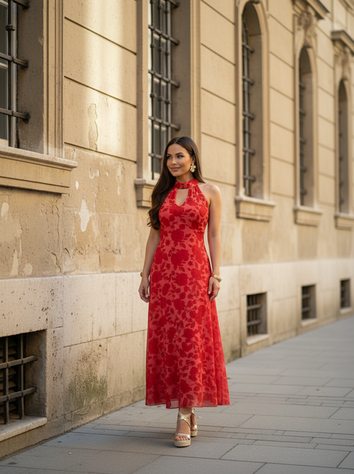 Linne dress cherry