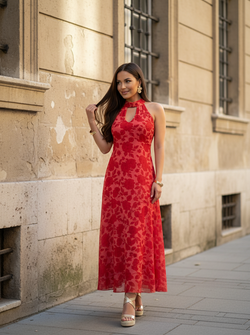 Linne dress cherry