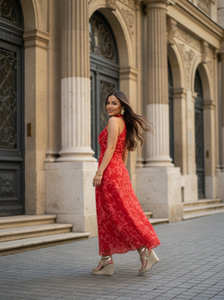 Linne dress cherry