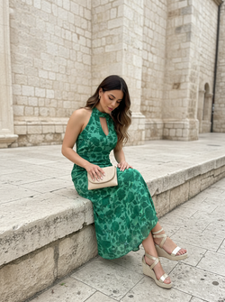 Linne dress green