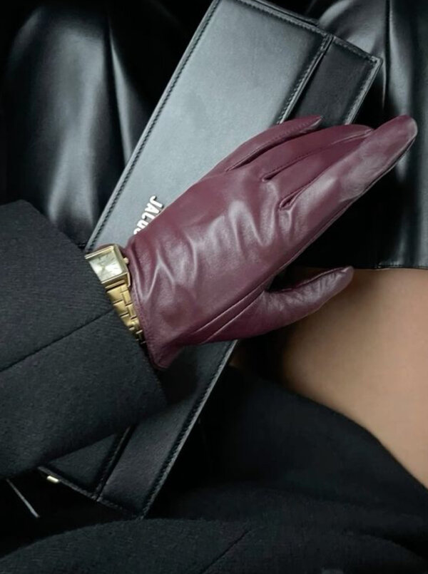 Handschoenen echt leer bordeaux