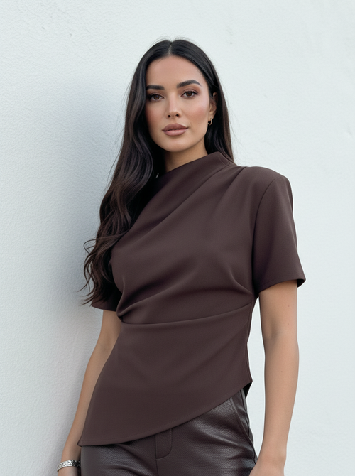 Emily top brown