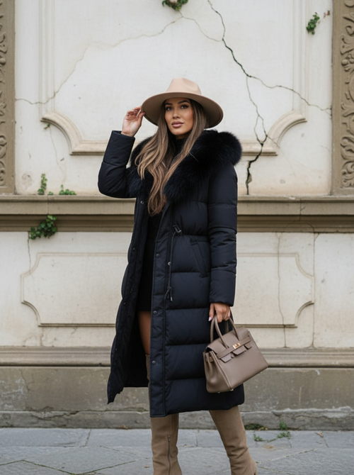 Sarah coat long black