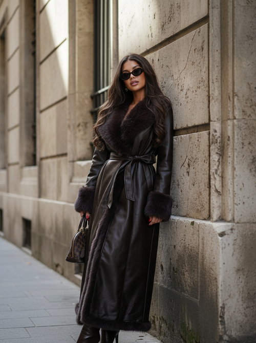 Selena faux leather coat