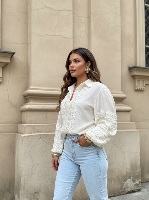 Che blouse creme