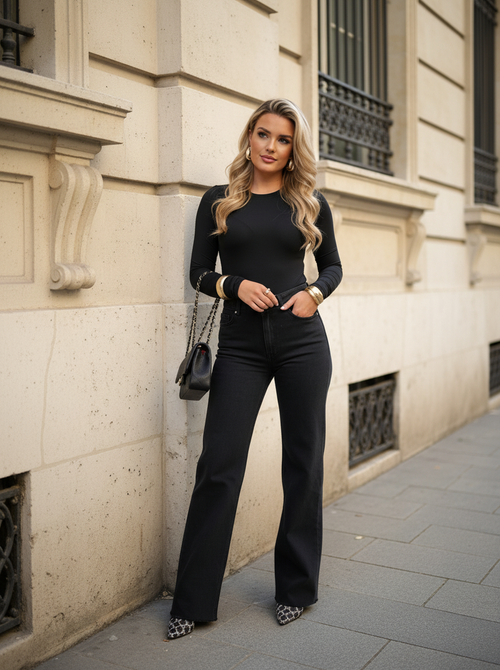 Lisa straight jeans black