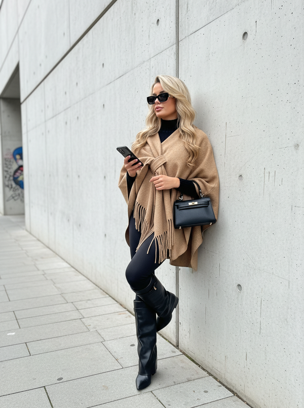 lexi poncho camel
