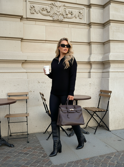 Zola zip sweater black
